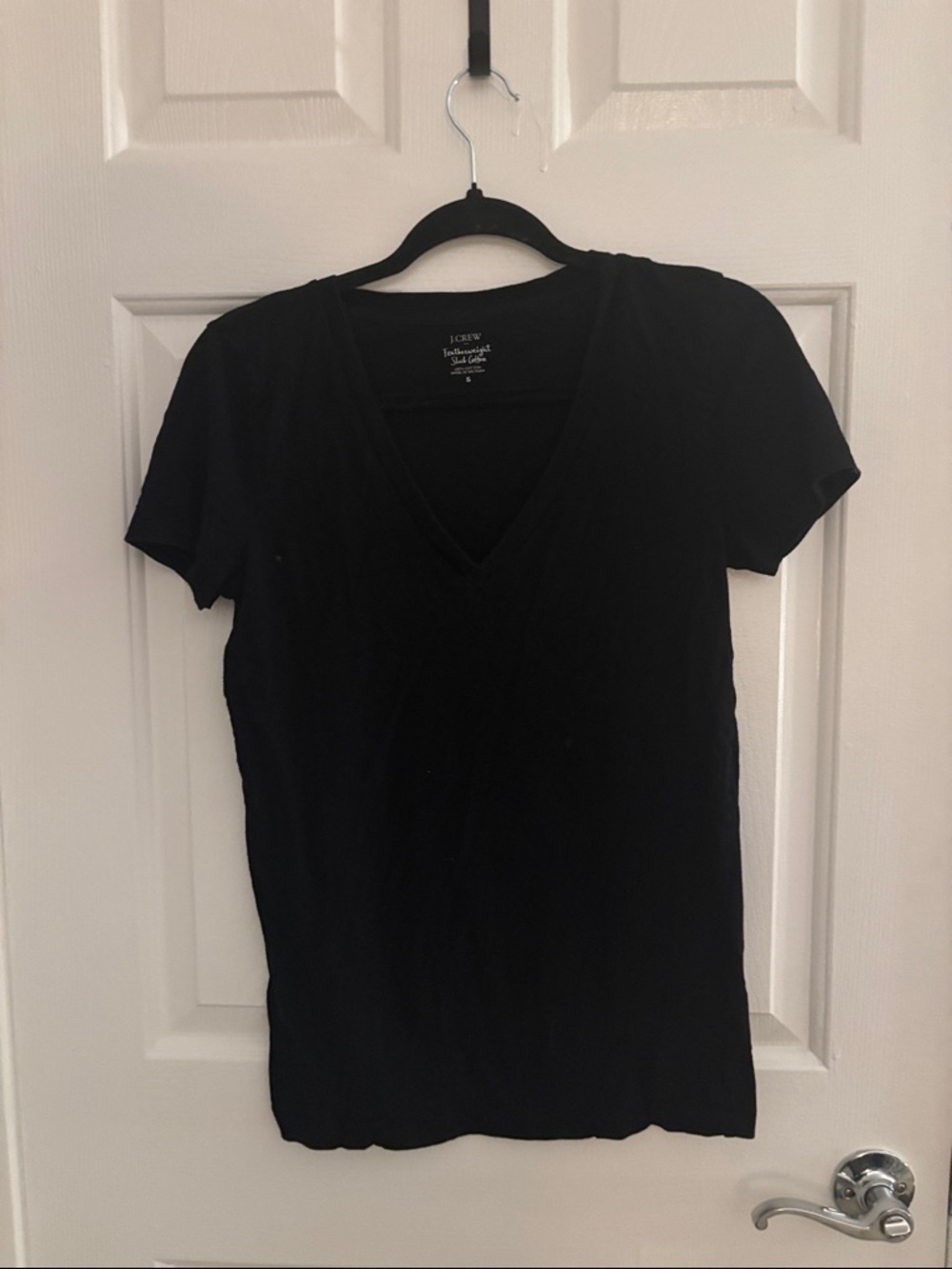 J. Crew Black V-Neck Short Sleeve Tee - Women's